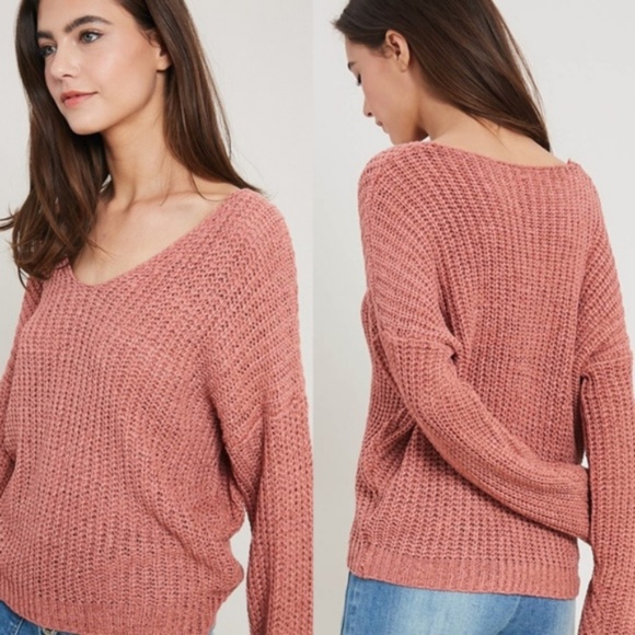Cozy off shoulder Loose Fit Knit Sweater Top - Picture 3 of 7